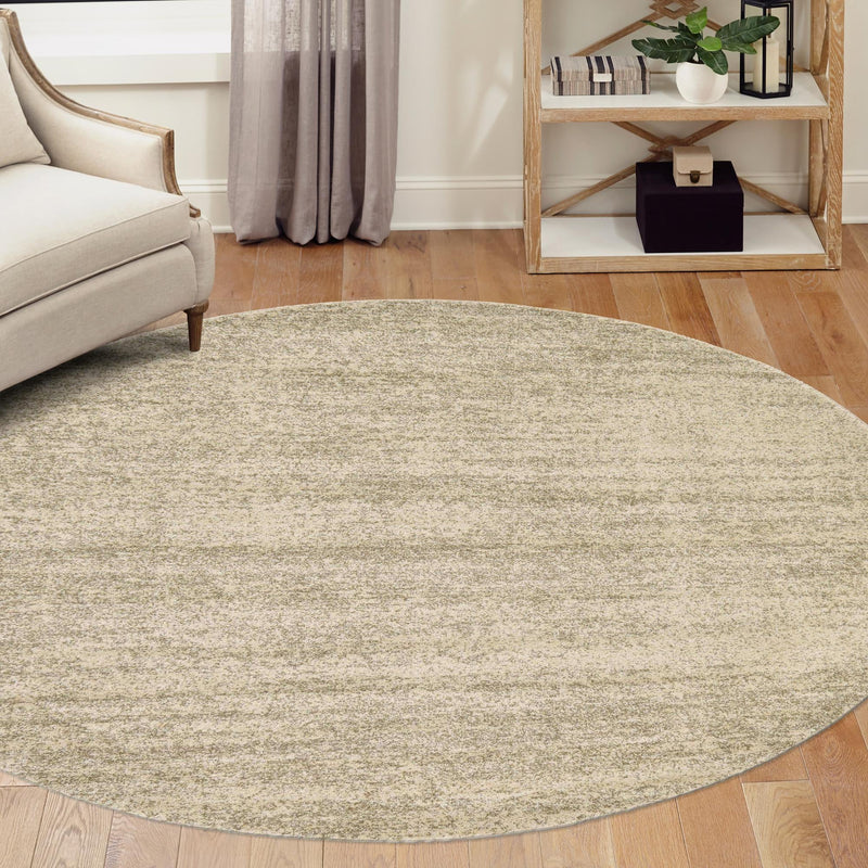Studio Haven Collection Area Rug - Gallery (Bone Beige) Round Bone Beige lifestyle 94