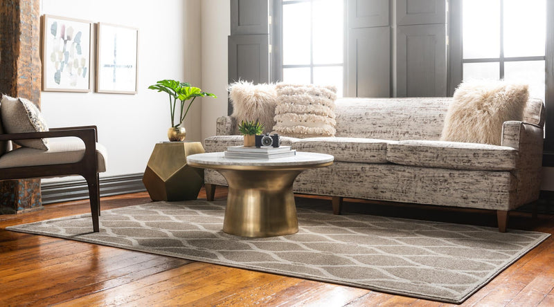 Lattice Gardens Collection Area Rug - Vinehaven Rectangle Beige lifestyle 6