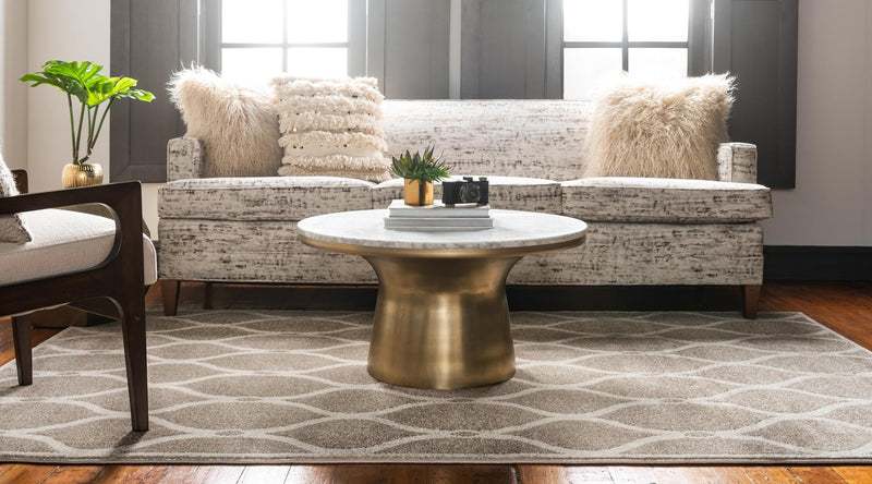 Lattice Gardens Collection Area Rug - Vinehaven Rectangle Beige lifestyle 8