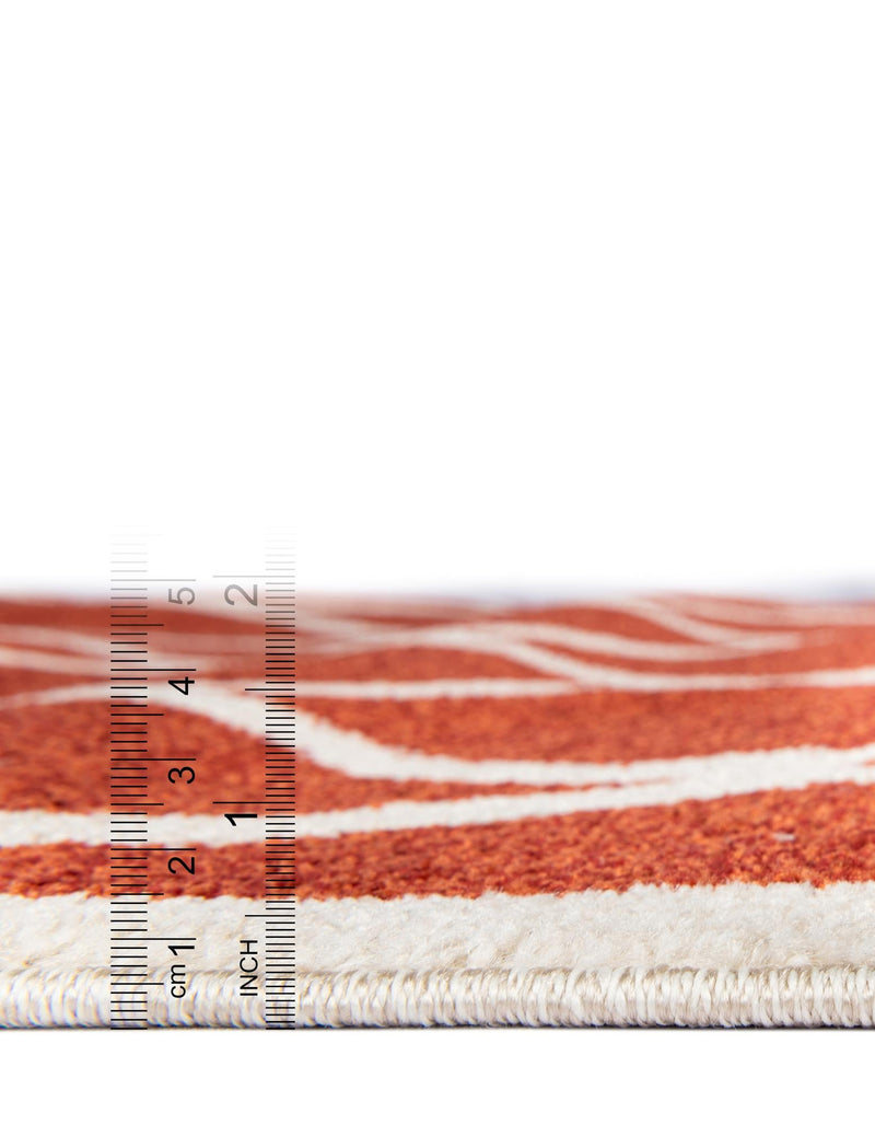 Lattice Gardens Collection Area Rug - Vinehaven Round Terracotta lifestyle 41