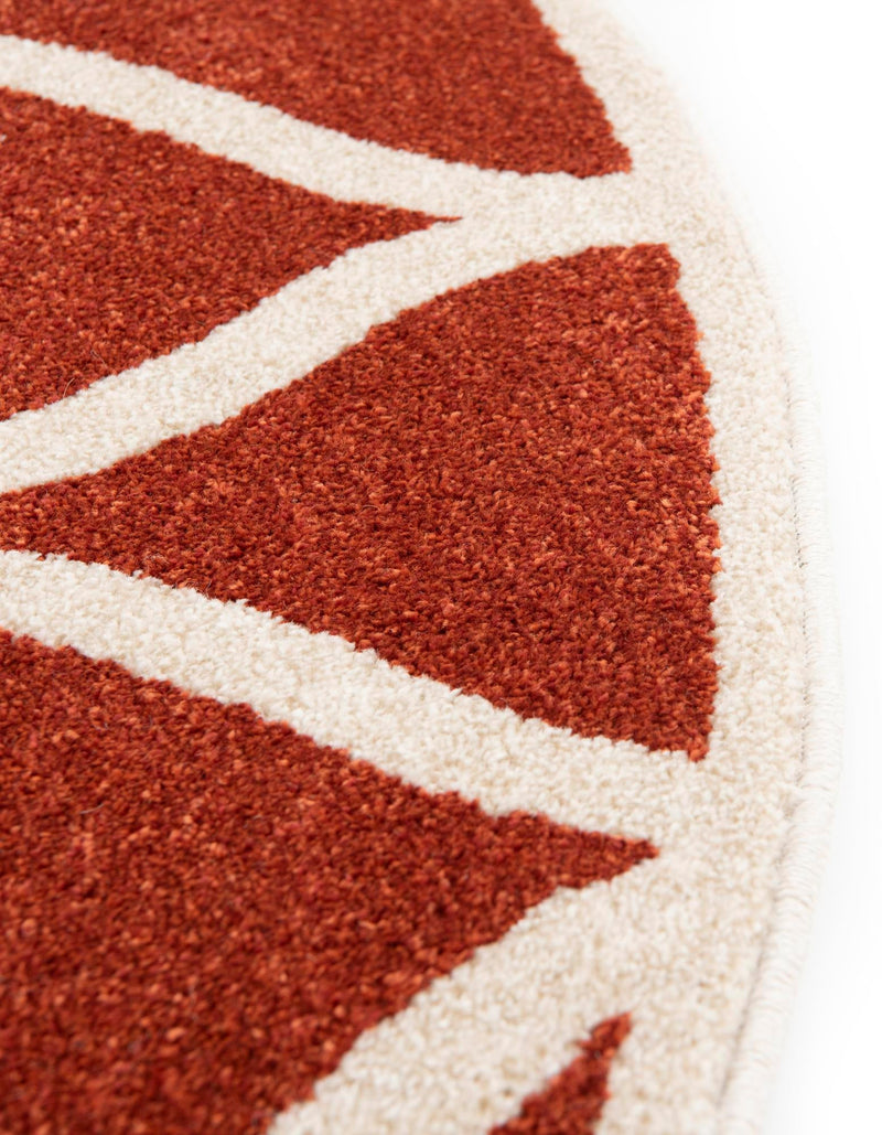 Lattice Gardens Collection Area Rug - Vinehaven Round Terracotta lifestyle 45
