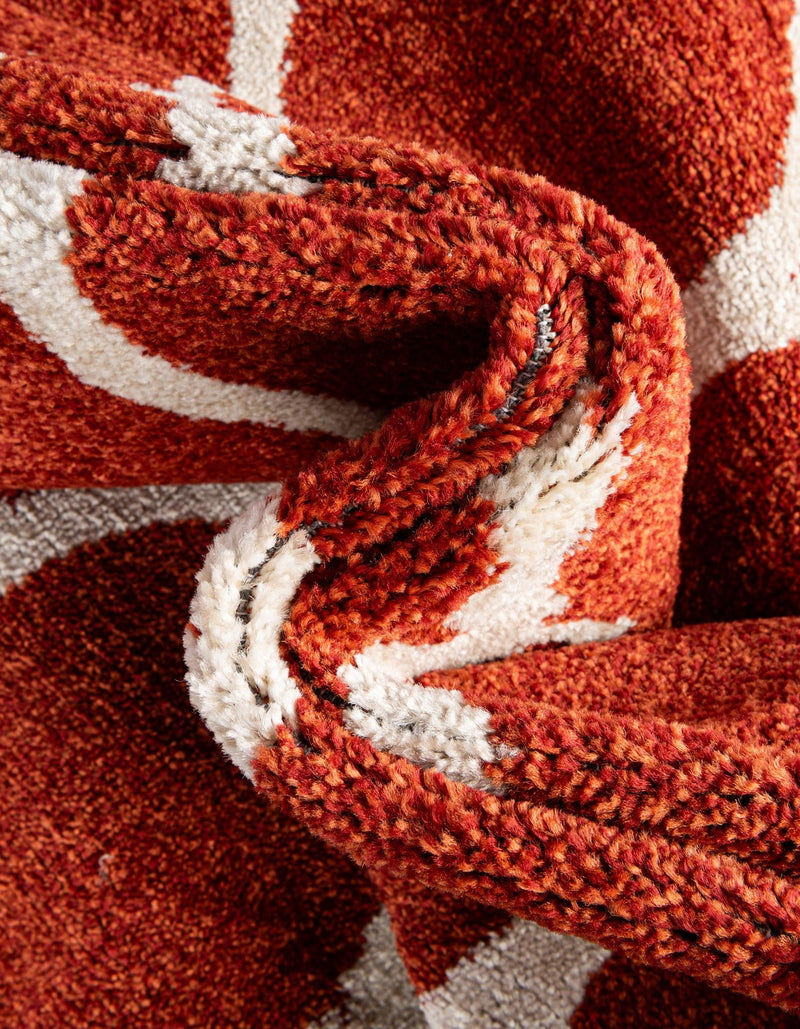 Lattice Gardens Collection Area Rug - Vinehaven Round Terracotta lifestyle 47