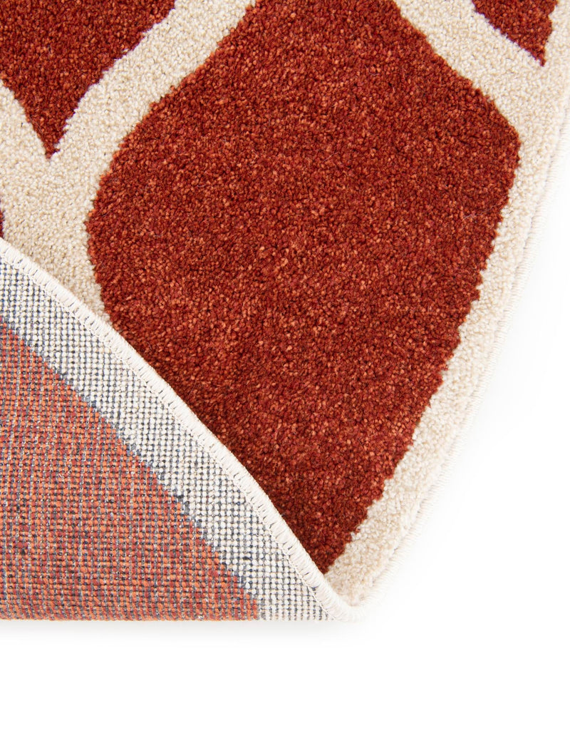Lattice Gardens Collection Area Rug - Vinehaven Round Terracotta lifestyle 49