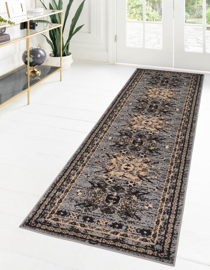 Tabriz Tapestries Collection Area Rug - Azerbaijan (Gray) Runner Gray lifestyle 23