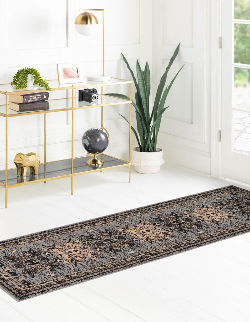 Tabriz Tapestries Collection Area Rug - Azerbaijan (Gray) Runner Gray lifestyle 28