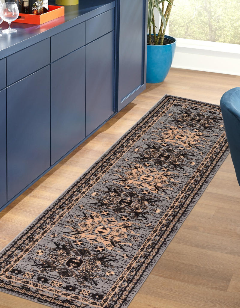 Tabriz Tapestries Collection Area Rug - Azerbaijan (Gray) Runner Gray lifestyle 31