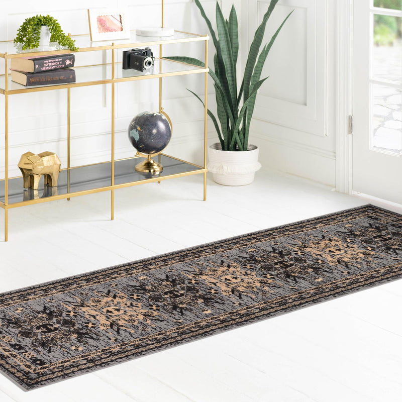 Tabriz Tapestries Collection Area Rug - Azerbaijan (Gray) Runner Gray lifestyle 70