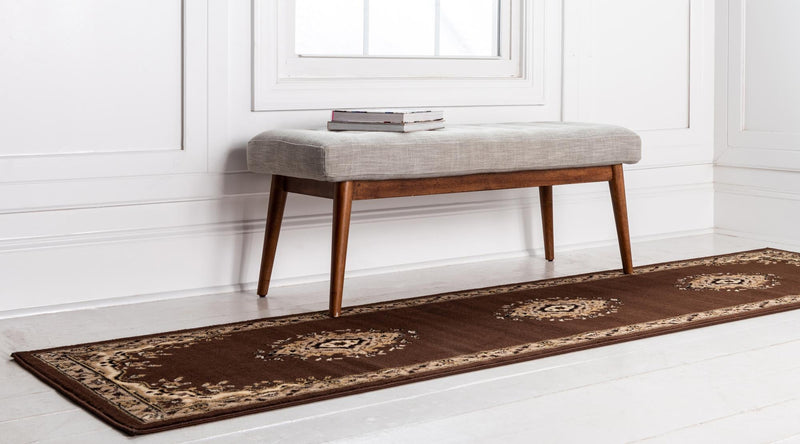 Tabriz Tapestry Collection Area Rug - Azerbaijan (Brown) Runner Brown lifestyle 23