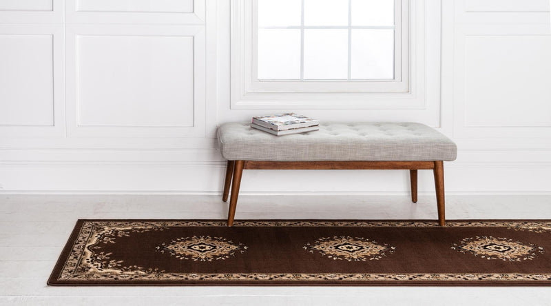 Tabriz Tapestry Collection Area Rug - Azerbaijan (Brown) Runner Brown lifestyle 26