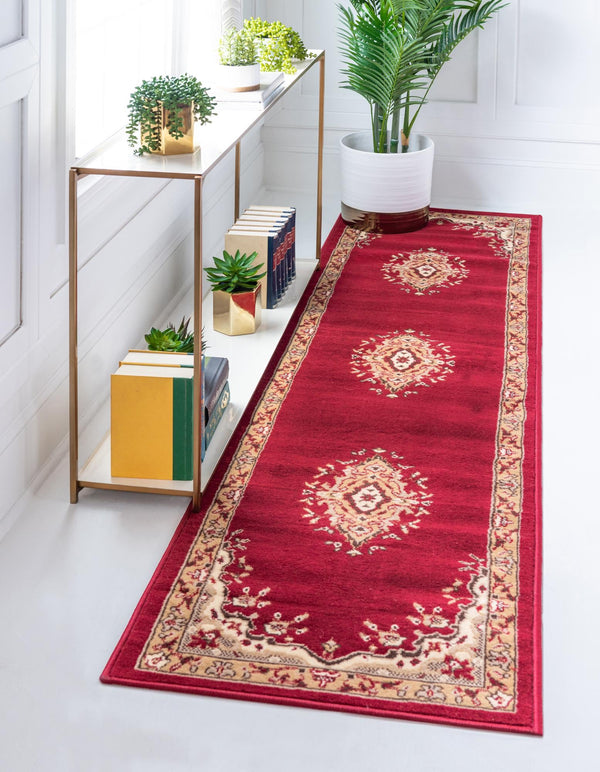 Tabriz Tapestry Collection Area Rug - Azerbaijan (Burgundy) Runner Burgundy lifestyle 23