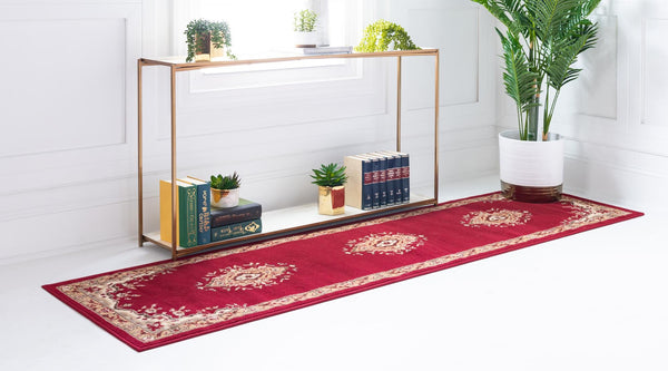 Tabriz Tapestry Collection Area Rug - Azerbaijan (Burgundy) Runner Burgundy lifestyle 27