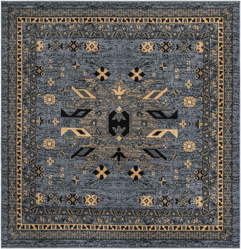 Tabriz Tapestries Collection Area Rug - Azerbaijan (Gray) Square Gray lifestyle 21