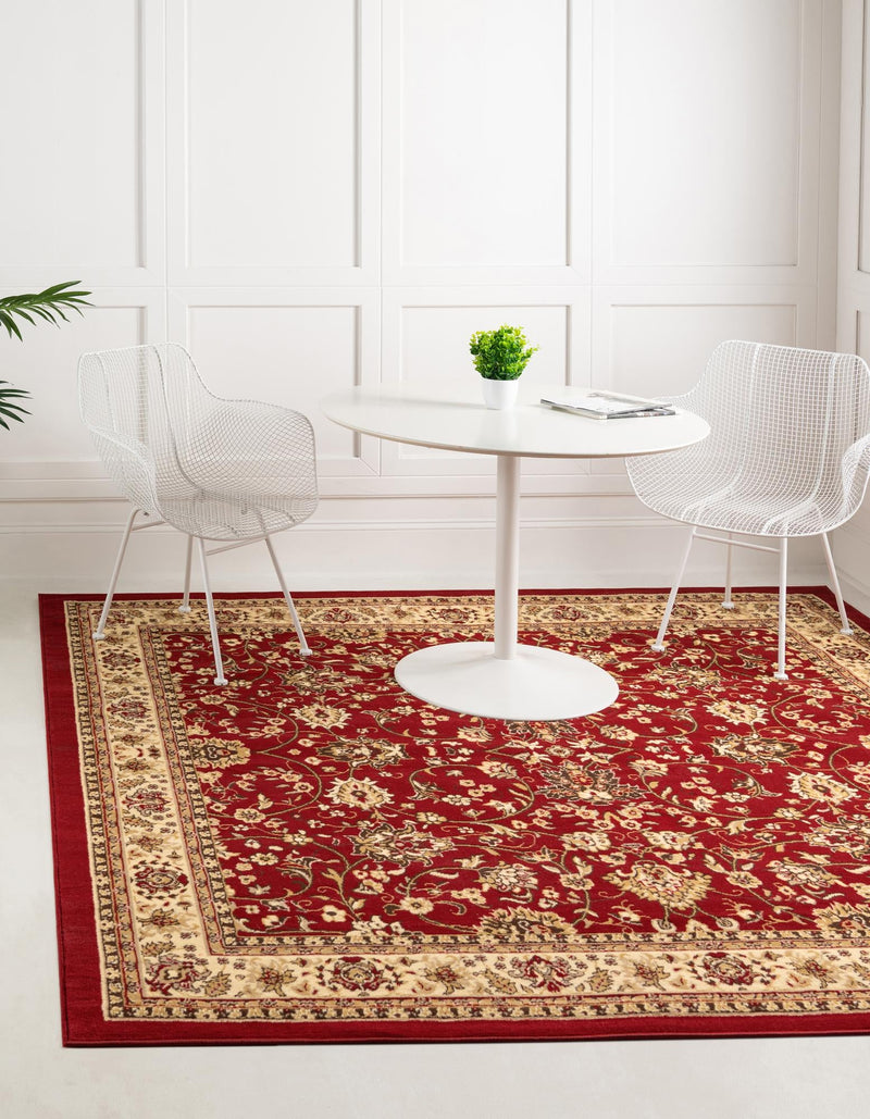 Isfahan Elegance Collection Area Rug - Naghsh-e Jahan (Burgundy) Square Burgundy lifestyle 74