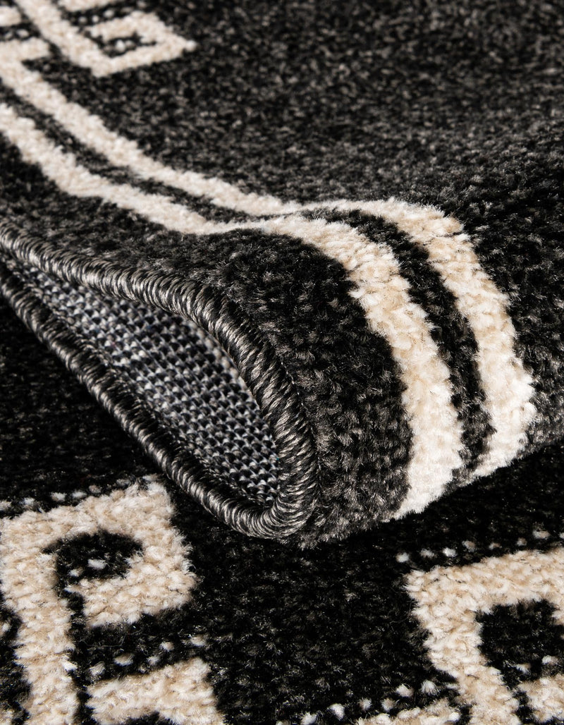 Aegean Labyrinth Collection Area Rug - Rhodes Rectangle Black lifestyle 17