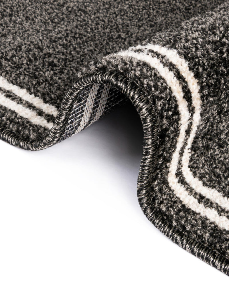 Aegean Labyrinth Collection Area Rug - Rhodes Rectangle Black lifestyle 29