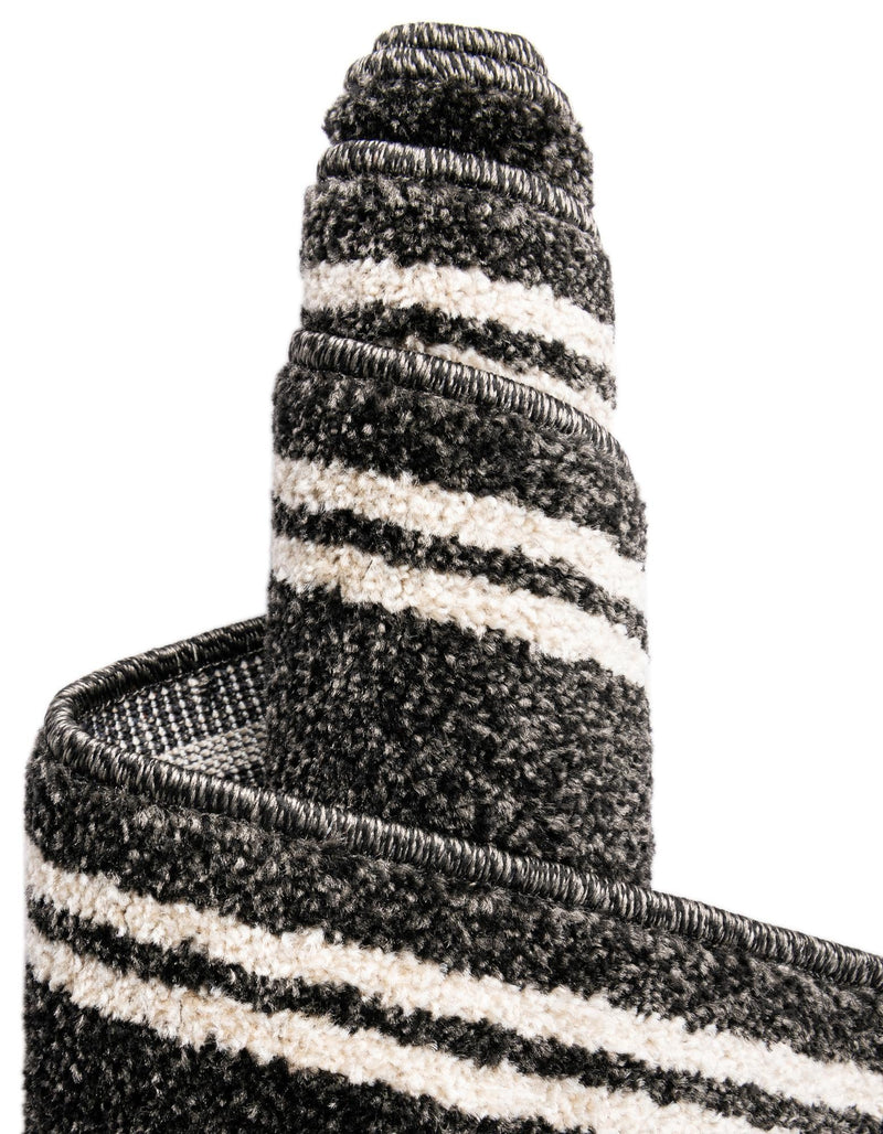 Aegean Labyrinth Collection Area Rug - Rhodes Rectangle Black lifestyle 36