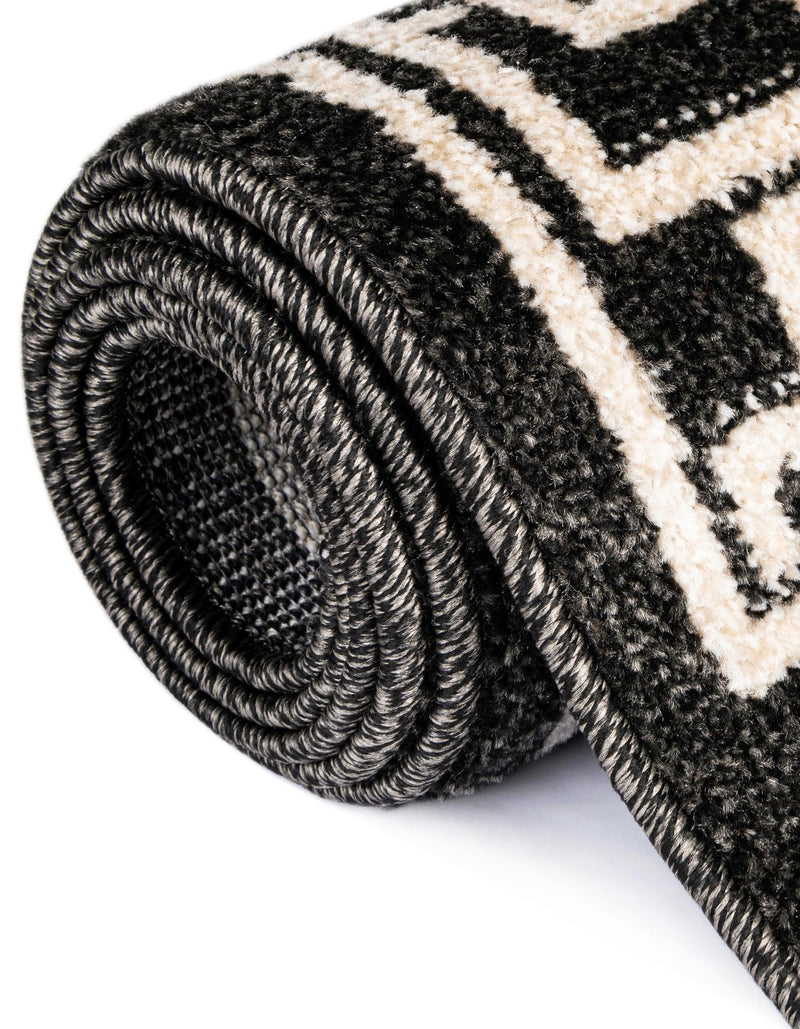 Aegean Labyrinth Collection Area Rug - Rhodes Rectangle Black lifestyle 37