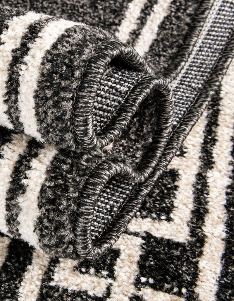 Aegean Labyrinth Collection Area Rug - Rhodes Rectangle Black lifestyle 38