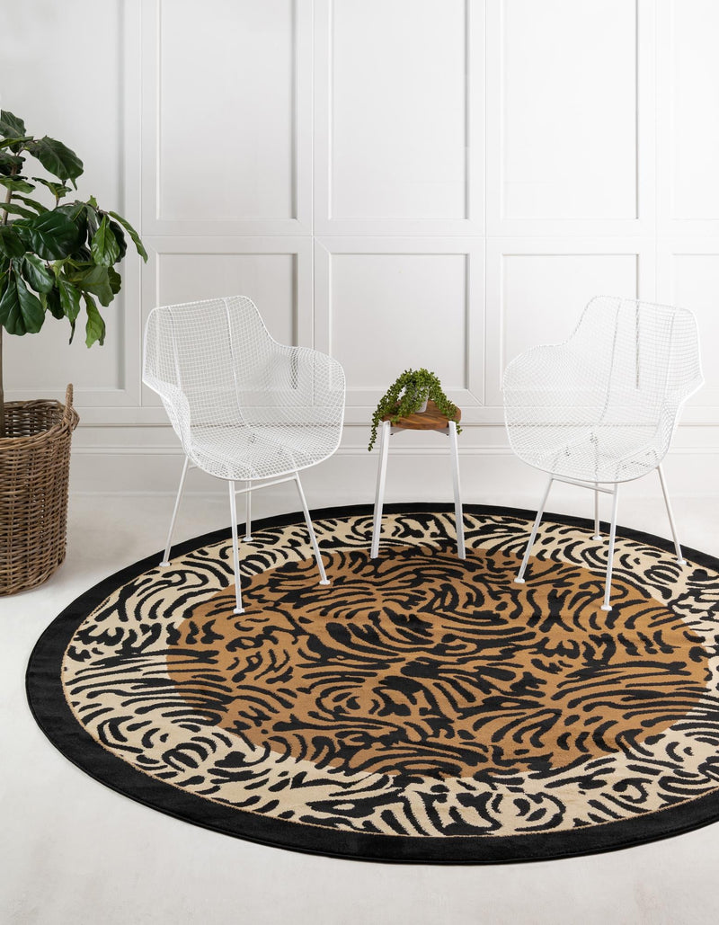 Savannah Sojourn Collection Area Rug - Kruger Round Light Brown lifestyle 10