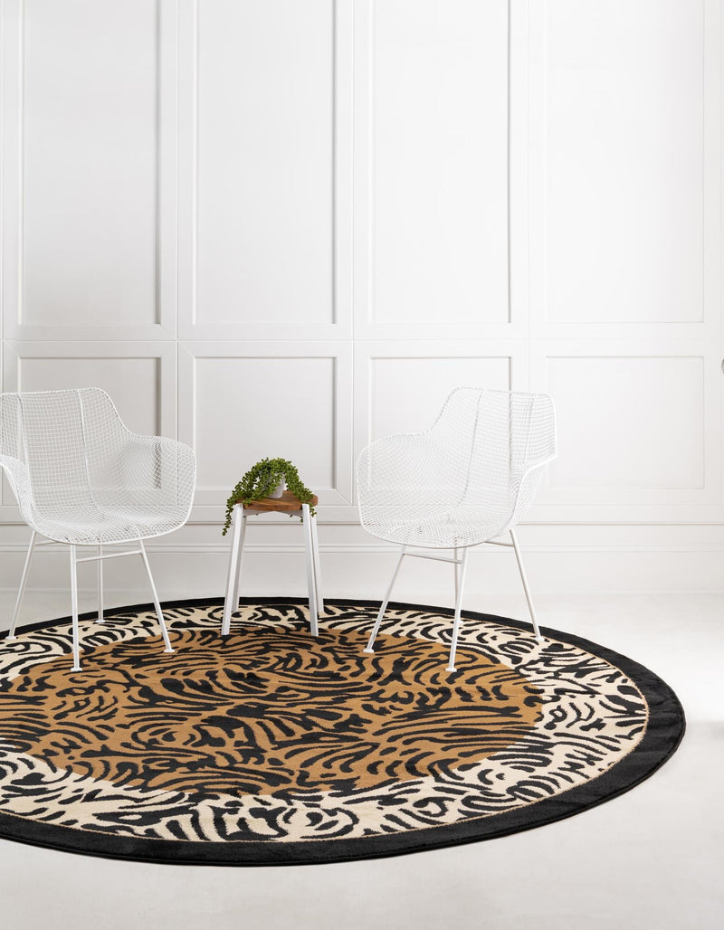 Savannah Sojourn Collection Area Rug - Kruger Round Light Brown lifestyle 15