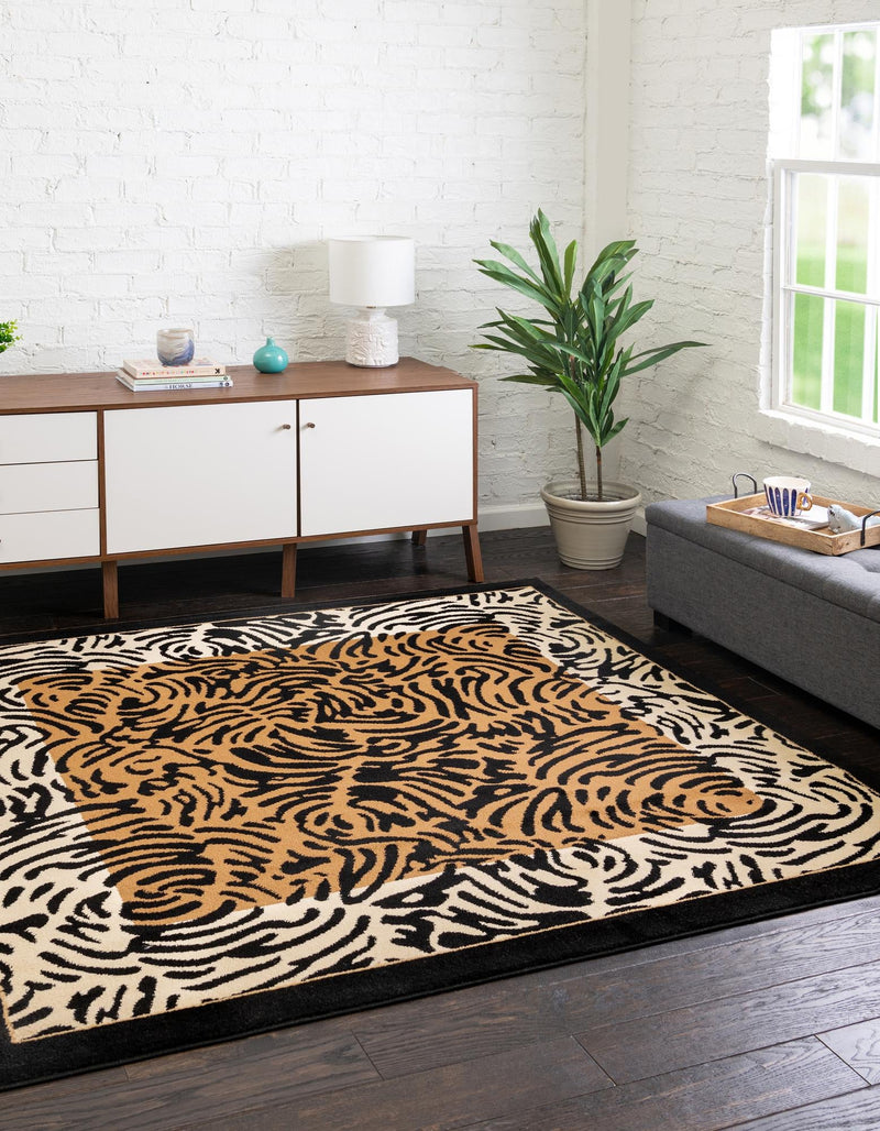 Savannah Sojourn Collection Area Rug - Kruger Square Light Brown lifestyle 11