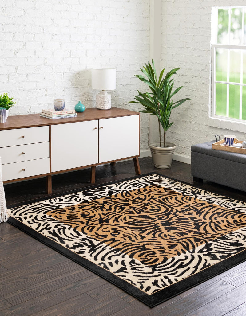 Savannah Sojourn Collection Area Rug - Kruger Square Light Brown lifestyle 16