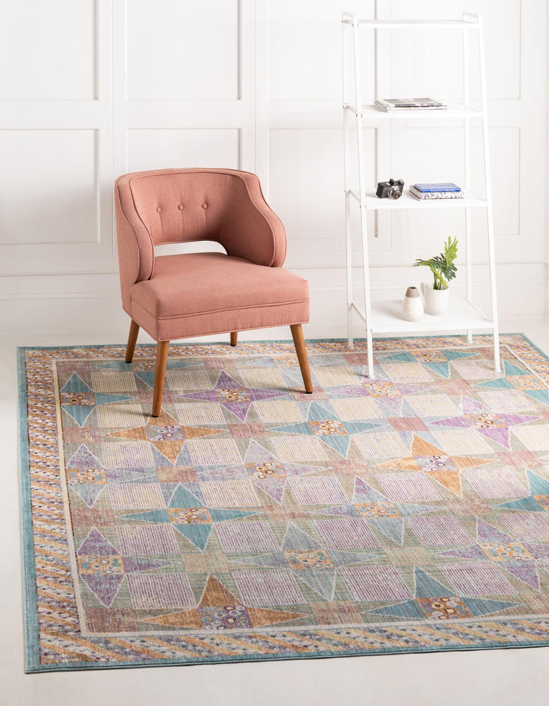Lagoon Luxe Collection Area Rug - Mooring Square Multi lifestyle 14