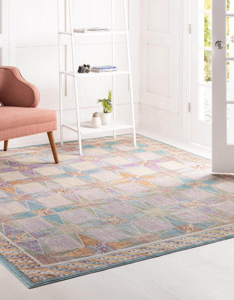 Lagoon Luxe Collection Area Rug - Mooring Square Multi lifestyle 18