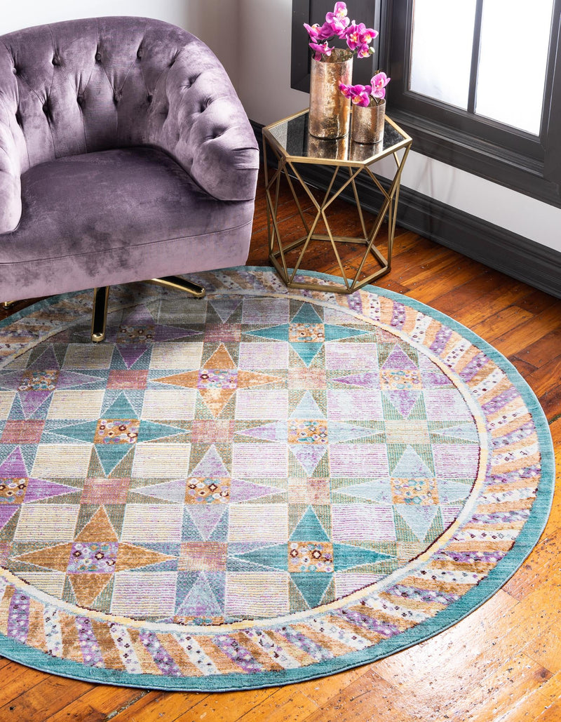 Lagoon Luxe Collection Area Rug - Mooring Round Multi lifestyle 15