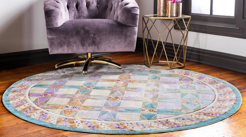 Lagoon Luxe Collection Area Rug - Mooring Round Multi lifestyle 19