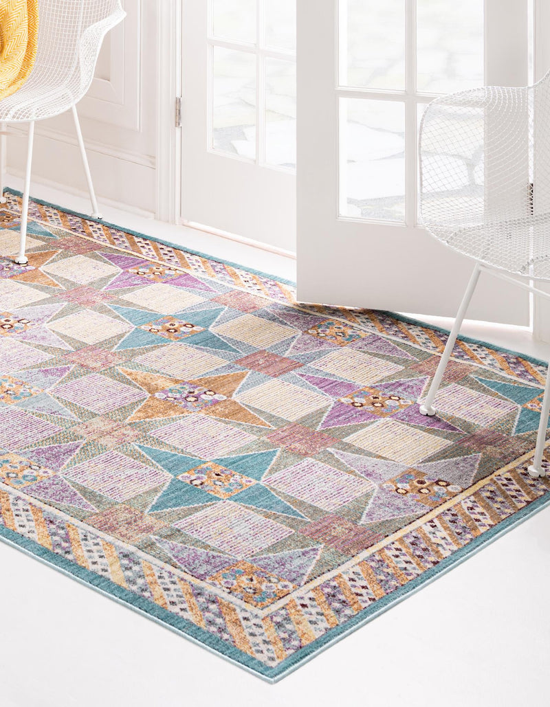 Lagoon Luxe Collection Area Rug - Mooring Rectangle Multi lifestyle 3