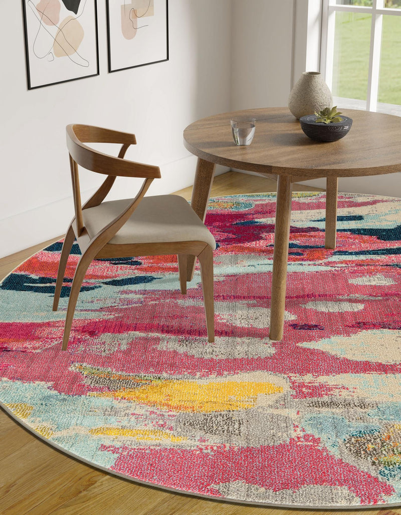 Marrakesh Elegance Collection Area Rug - Skhirat Round Pink lifestyle 50