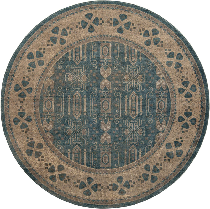 Salzburg Elegance Collection Area Rug - Mirabell Round Light Blue lifestyle 25