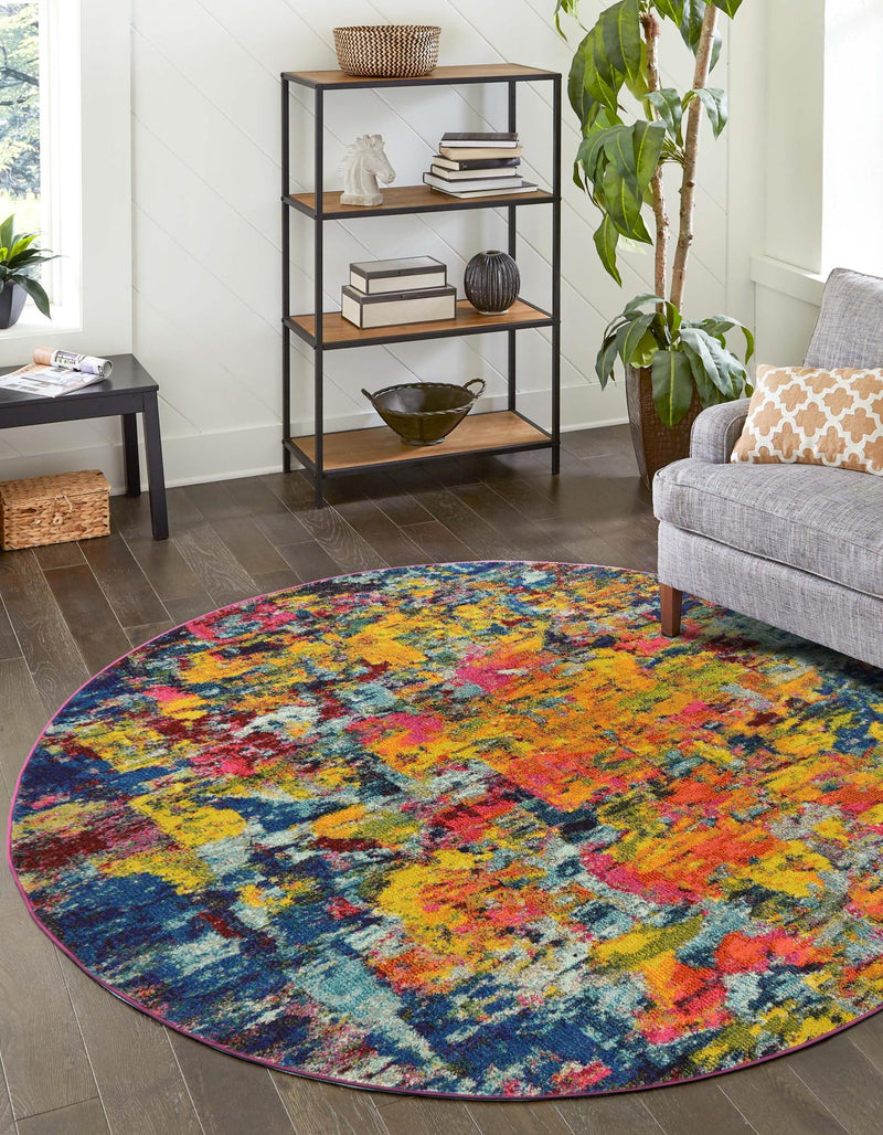 Marrakesh Elegance Collection Area Rug - Larache Round Multi lifestyle 27