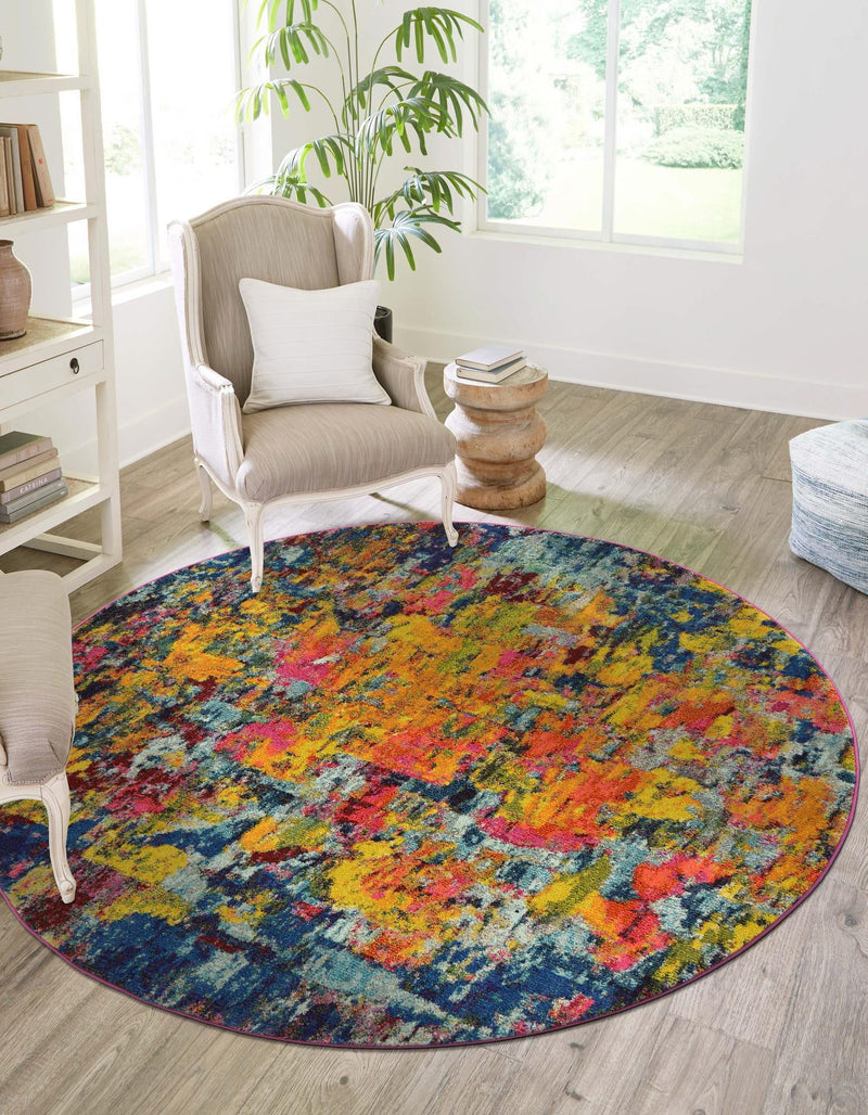 Marrakesh Elegance Collection Area Rug - Larache Round Multi lifestyle 30