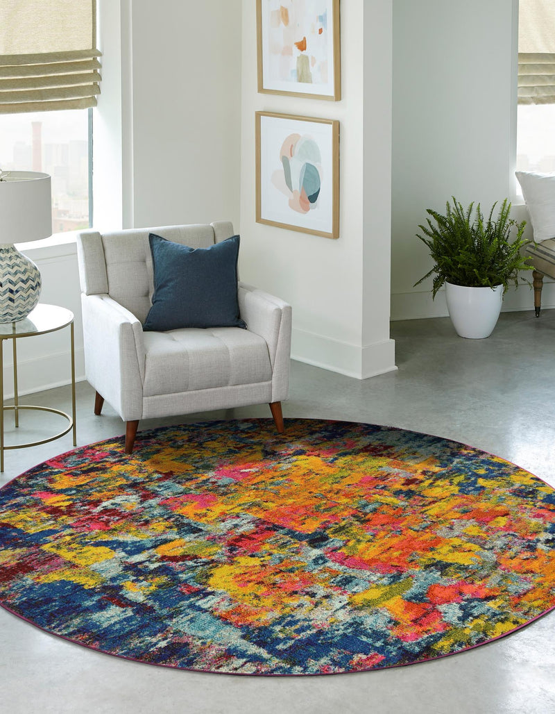 Marrakesh Elegance Collection Area Rug - Larache Round Multi lifestyle 33