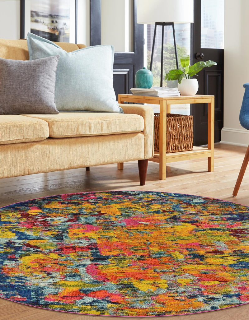Marrakesh Elegance Collection Area Rug - Larache Round Multi lifestyle 36
