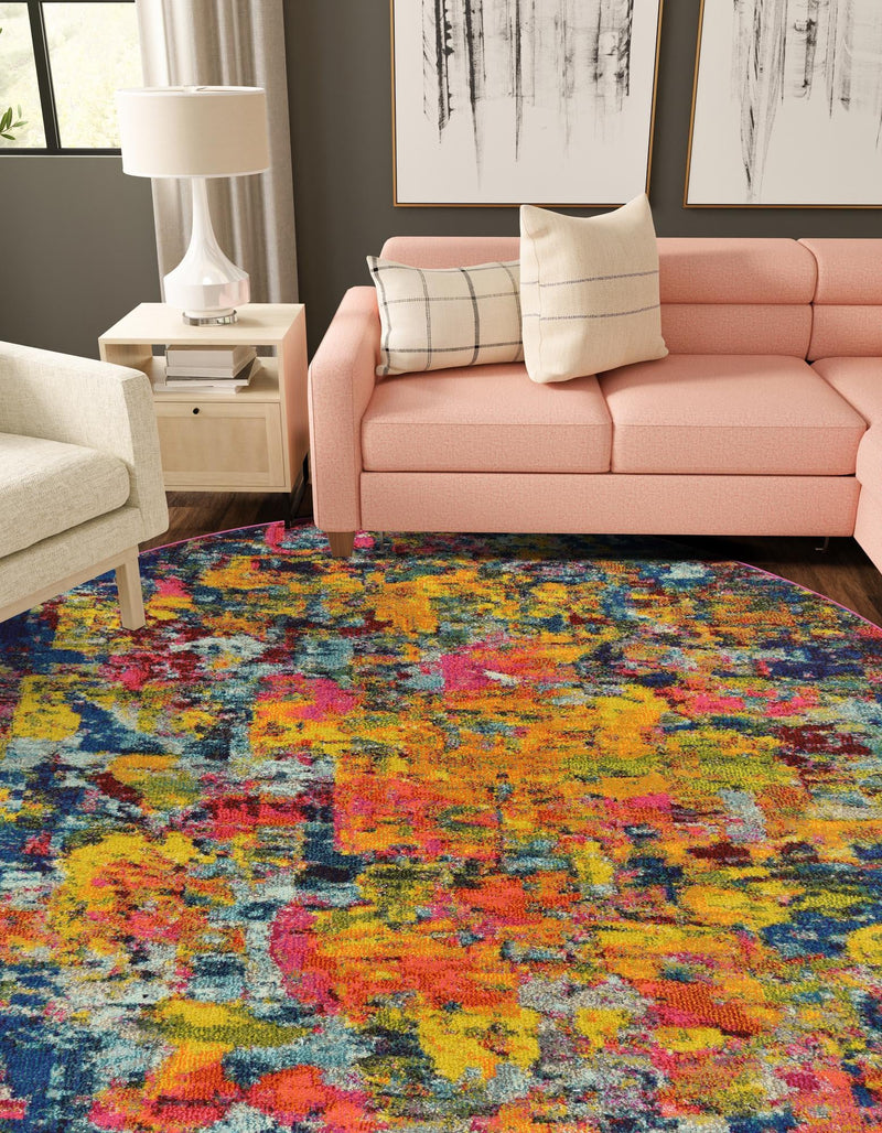 Marrakesh Elegance Collection Area Rug - Larache Round Multi lifestyle 39