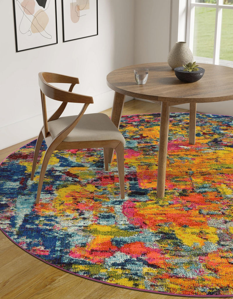 Marrakesh Elegance Collection Area Rug - Larache Round Multi lifestyle 42