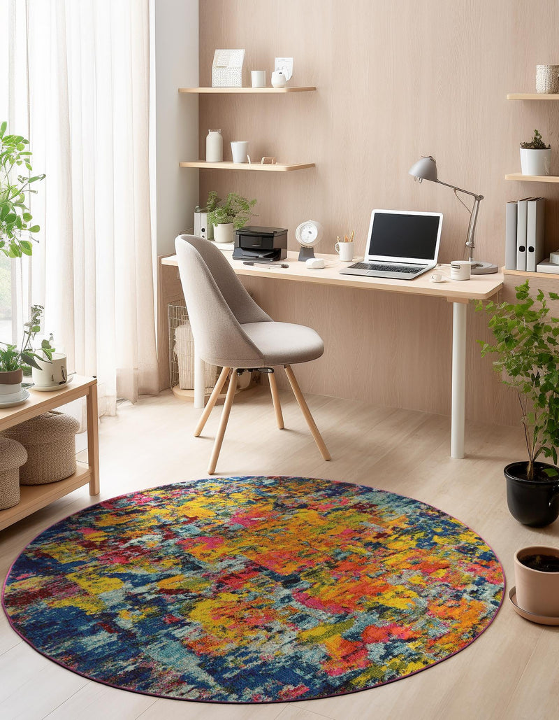 Marrakesh Elegance Collection Area Rug - Larache Round Multi lifestyle 51