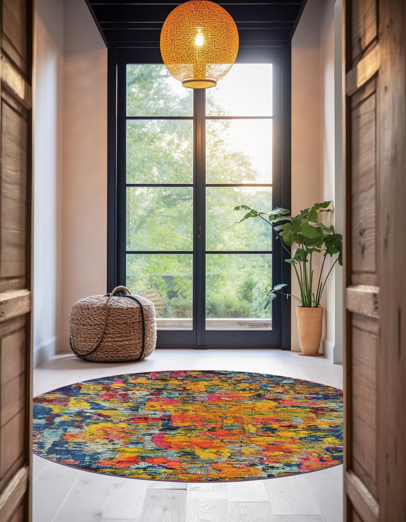 Marrakesh Elegance Collection Area Rug - Larache Round Multi lifestyle 53