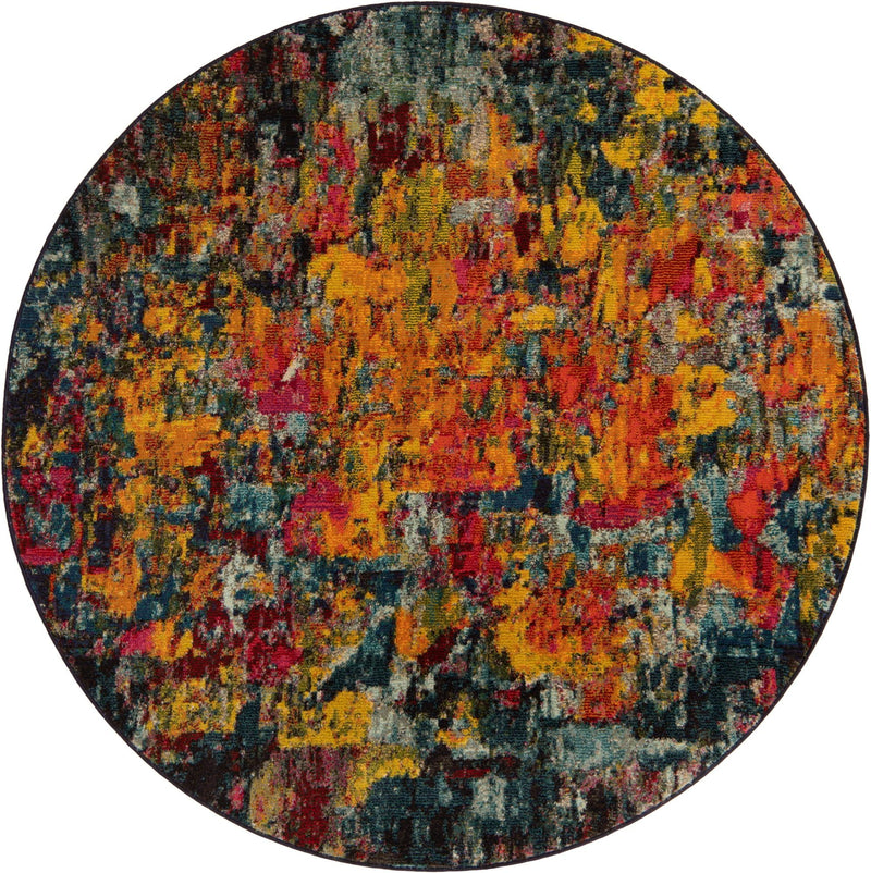 Marrakesh Elegance Collection Area Rug - Larache Round Multi lifestyle 24