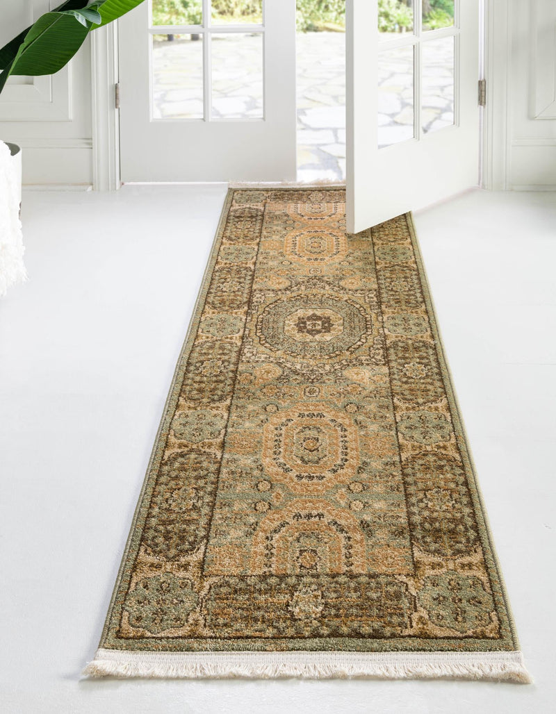 Ottoman Elegance Collection Area Rug - Ephesus Runner Light Green lifestyle 56