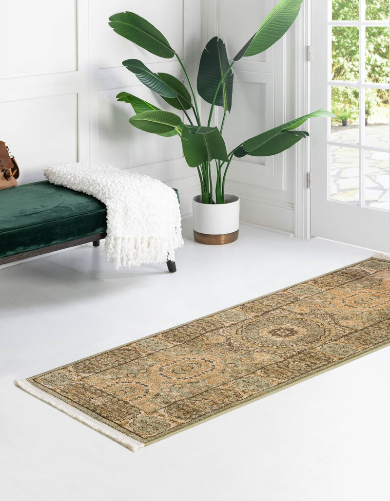 Ottoman Elegance Collection Area Rug - Ephesus Runner Light Green lifestyle 68