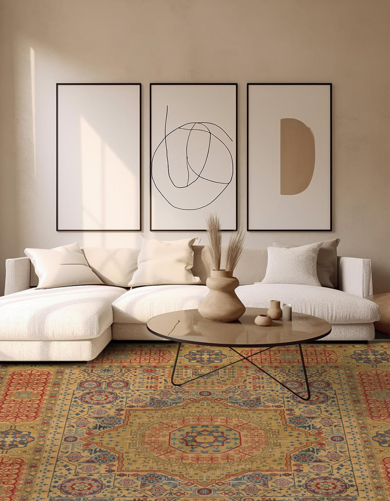 Ottoman Elegance Collection Area Rug - Ephesus Rectangle Beige lifestyle 10