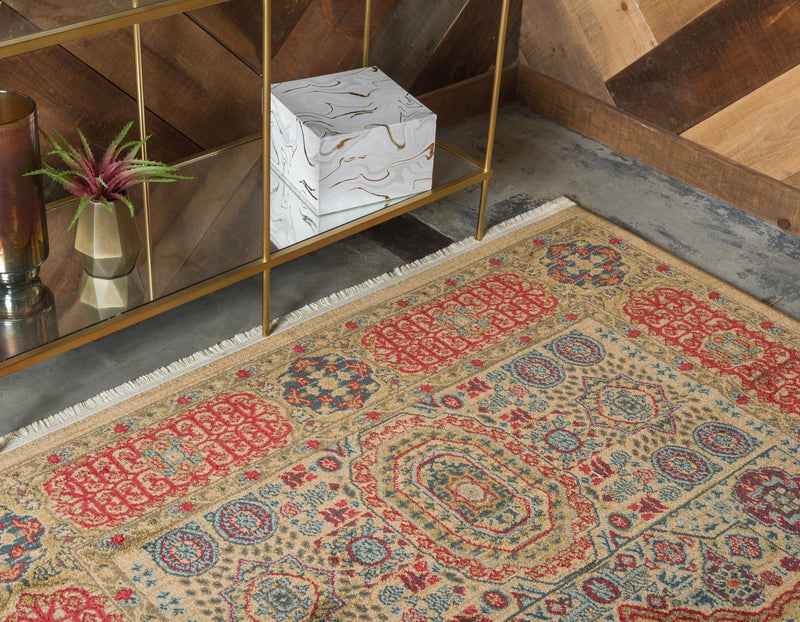 Ottoman Elegance Collection Area Rug - Ephesus Rectangle Beige lifestyle 9