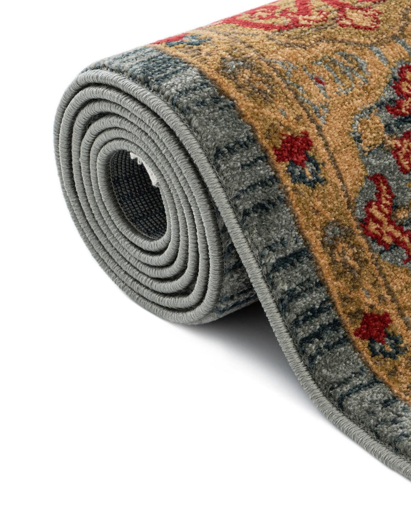 Ottoman Elegance Collection Area Rug - Ephesus Round Light Blue lifestyle 90