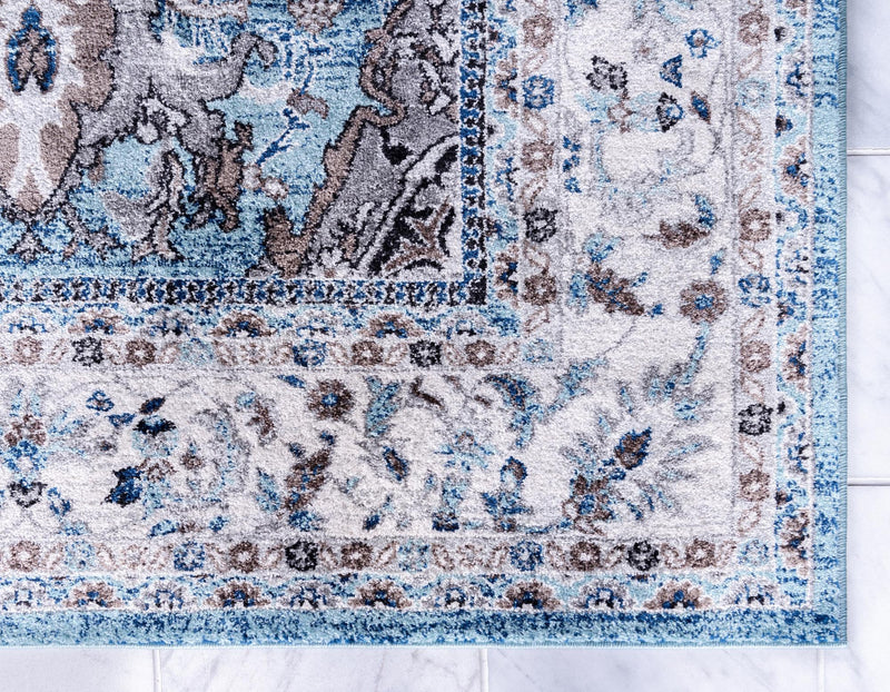 Antique Tapestry Collection Area Rug - Fontainebleau Runner Light Blue lifestyle 12