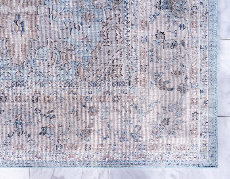 Antique Tapestry Collection Area Rug - Fontainebleau Runner Light Blue lifestyle 13
