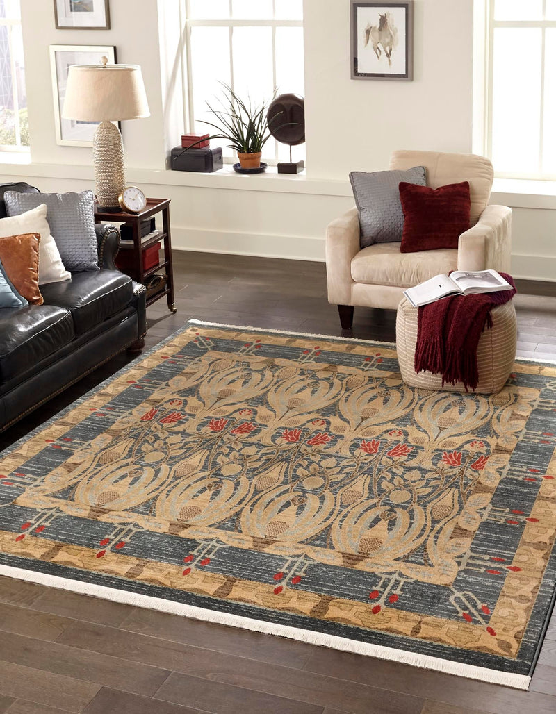 Chelsea Elegance Collection Area Rug - Brompton (Navy Blue) Square Navy Blue lifestyle 16
